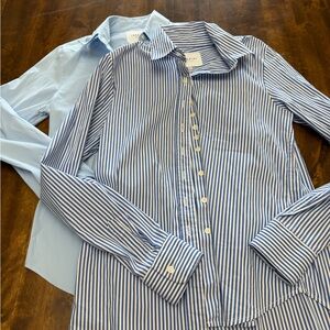 2 THESHIRT ROCHELLE BEHRENS no gap button down shirts Small Blue
